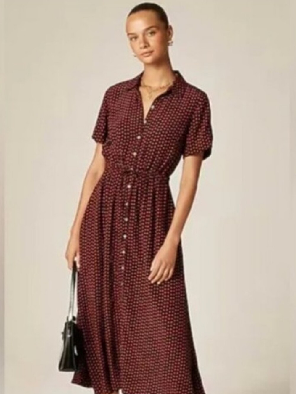 J. Crew Cerise Shirtdress Floral Crepe De Chine Dress NWOT